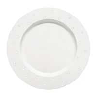 White Star-Printed Metal Charger