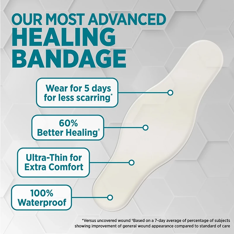 BAND-AID Brand Pro Heal Hydrocolloid Bandages, Waterproof, 3 ct