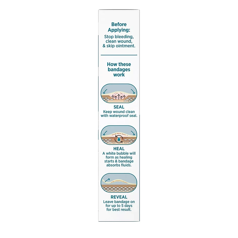 BAND-AID Brand Pro Heal Hydrocolloid Bandages, Waterproof, 3 ct