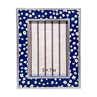 Blue Floral 5 in x 7 in Photo Frame