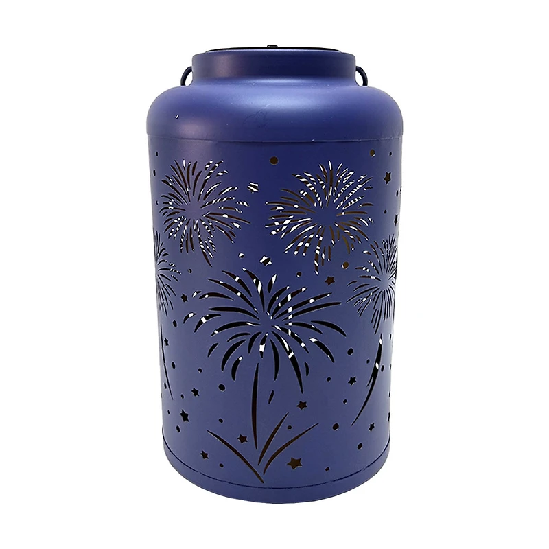 Fireworks Solar Lantern, 10.5 in, Blue