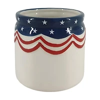 American-Themed Ceramic Jar, 3.5 in