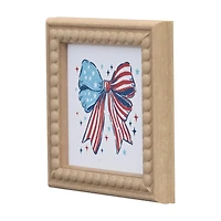 American Flag Bow Tabletop Art, 5 in x 5 in