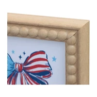 American Flag Bow Tabletop Art, 5 in x 5 in