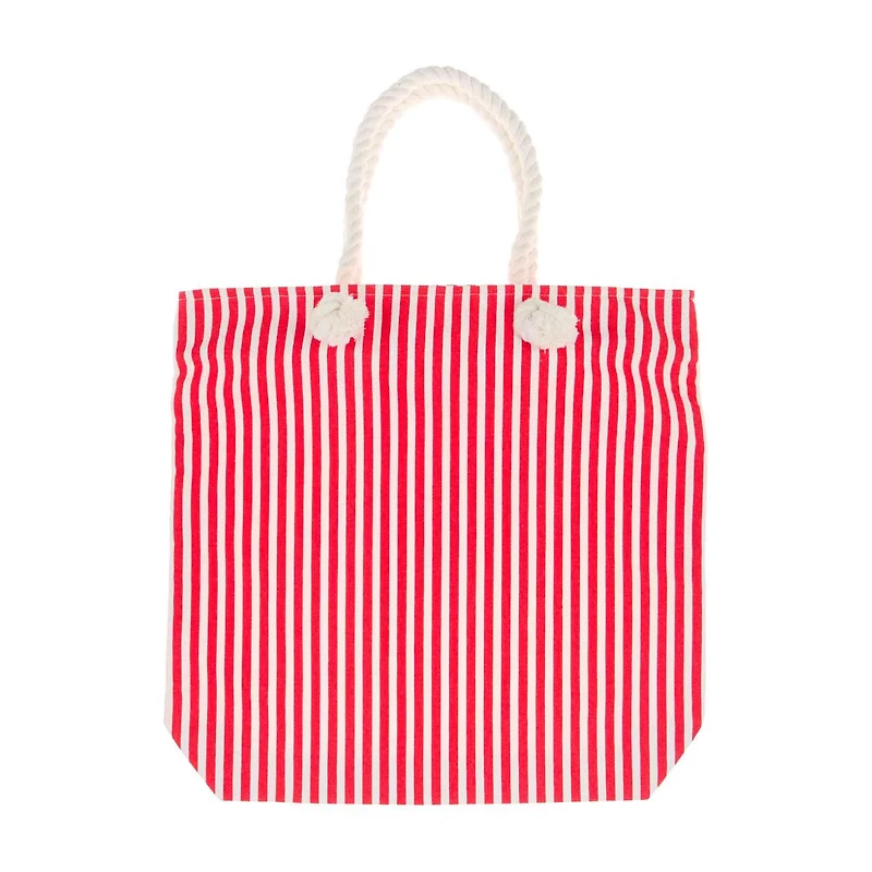 Red Striped Tote Bag