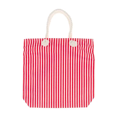Red Striped Tote Bag