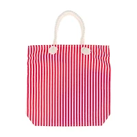 Red Striped Tote Bag