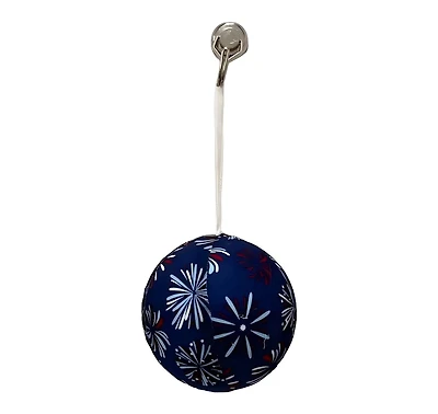 Blue Fireworks Fabric Ornament, 4 in