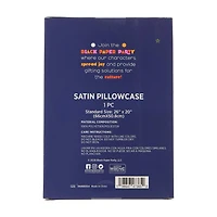 Black Paper Party Blue & Lavender Geometric Satin Standard Pillowcase, 26x20 in