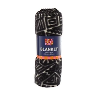 Black Paper Party Black & White Geometric Print Blanket, 48x48 in