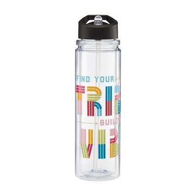 "Find Your Tribe, Build Your Vibe" Black History Month Plastic Water Bottle