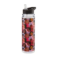 Black History Month Women's Face Print Plastic Water Bottle with Lid and Straw