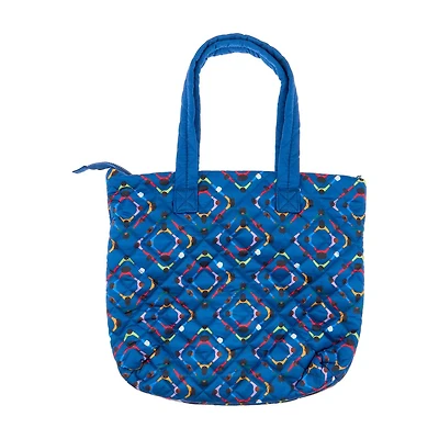 Black History Month Blue Printed Quilted Tote Bag