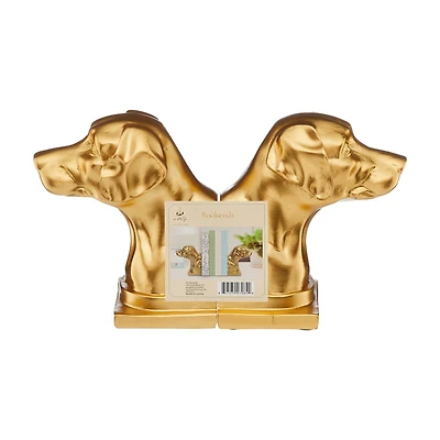 Holly Williams Gold Dog Head Book Ends