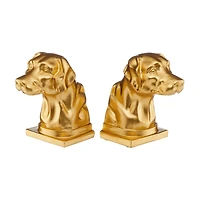 Holly Williams Gold Dog Head Book Ends