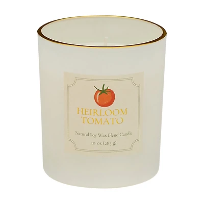 Holly Williams Heirloom Tomato Gold and White Jar Candle, 10 oz