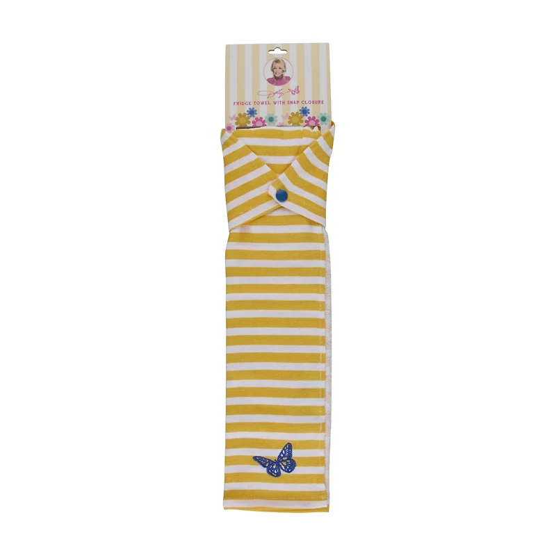 Dolly Parton Printed Kitchen Towel with Snap, Yellow