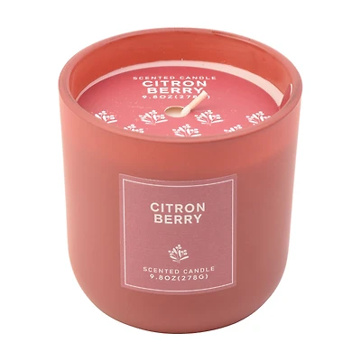 Citron Berry Scented Candle in Red Glass Jar, 9.8 oz