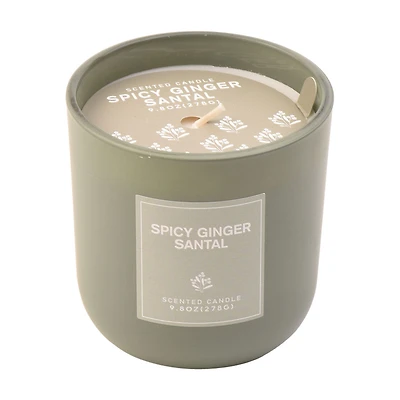 Smooth Santal Scented Candle in Green Glass Jar, 9.8 oz