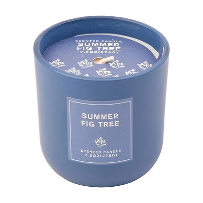 Santorini Fig Scented Candle in Blue Glass Jar, 9.8 oz
