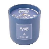 Santorini Fig Scented Candle in Blue Glass Jar, 9.8 oz