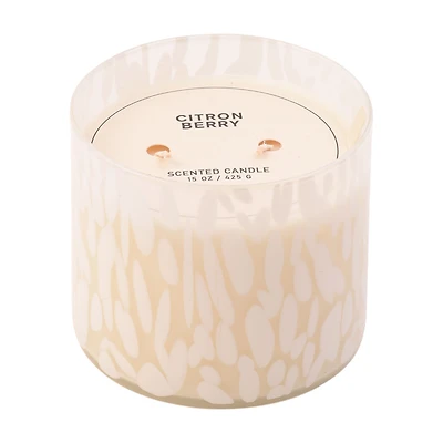 Citron Berry Scented Speckled Glass Candle, 15 oz
