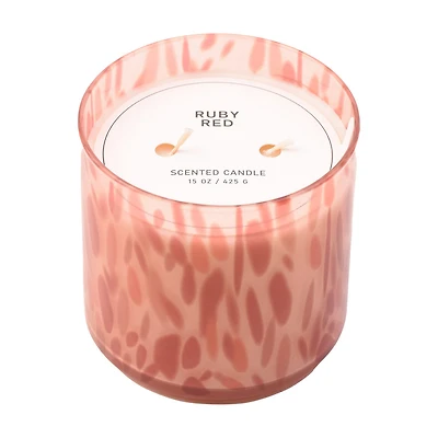 Grapefruit Scented Speckled Glass Candle, 15 oz