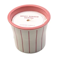 Smooth Santal Scented Candle in Striped Glass Jar, 7.5 oz