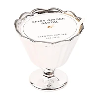 Spicy Ginger Santal Scented Candle in Metallic Cocktail Glass, 4 oz