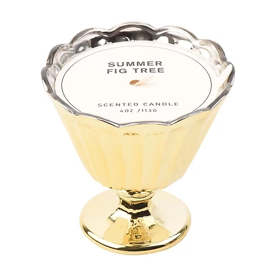 Summer Fig Tree Scented Candle in Metallic Cocktail Glass, 4 oz