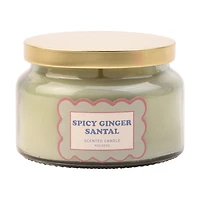 Spicy Ginger Santal Scented Candle in Glass Jar with Lid, 9 oz