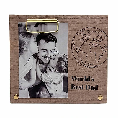 'World's Best Dad' Clip Picture Frame, 4 in x 6 in Photo