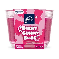 Glade 3-Wick Scented Candle Jar, Berry Gummy Bears Scent, 6.8 oz