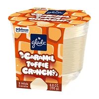 Glade 3-Wick Scented Candle Jar, Caramel Toffee Crunch Scent, 6.8 oz