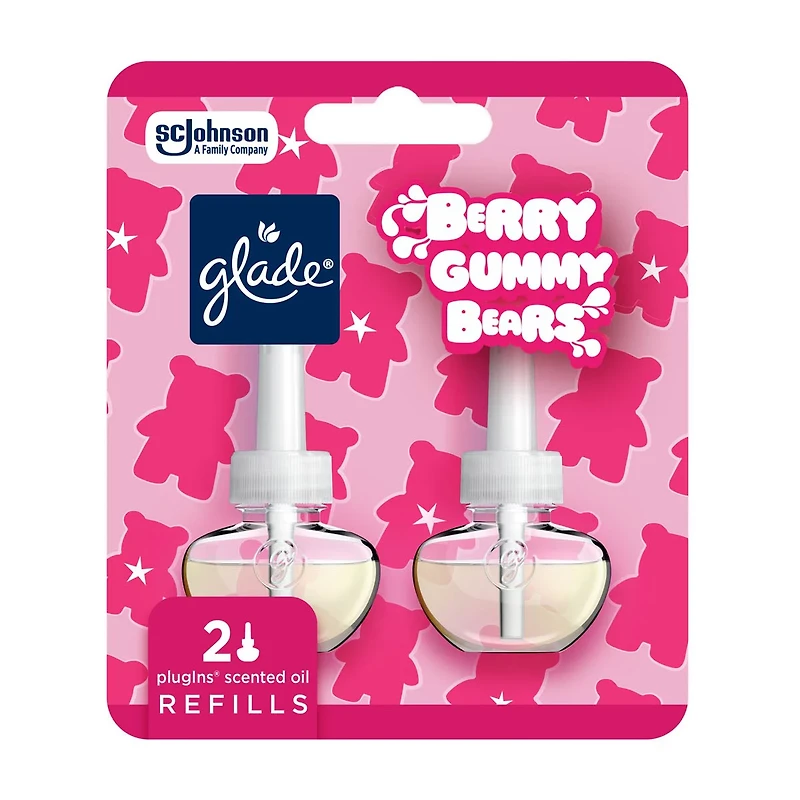 Glade PlugIns Scented Air Freshener Refills, Berry Gummy Bears Scent, 2 ct