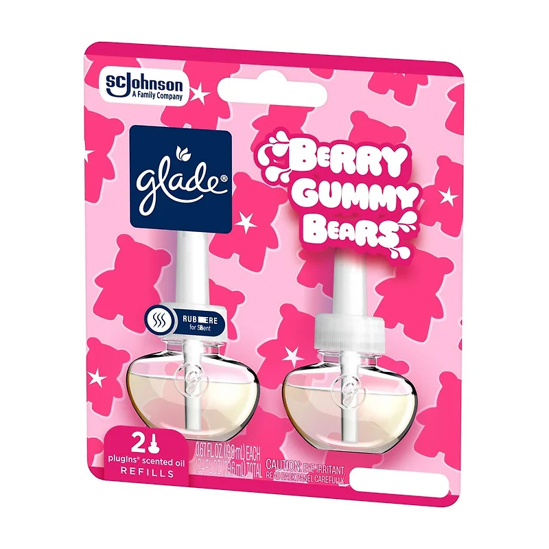 Glade PlugIns Scented Air Freshener Refills, Berry Gummy Bears Scent, 2 ct