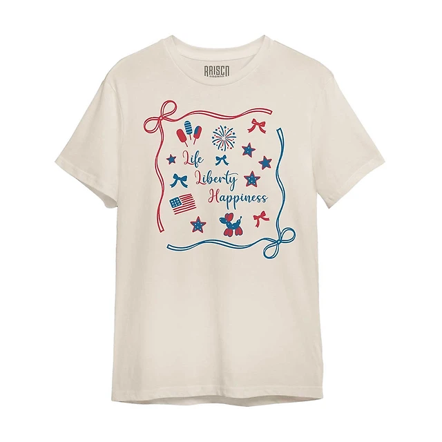 Life Liberty Happiness USA Adult Unisex T-Shirt, Large