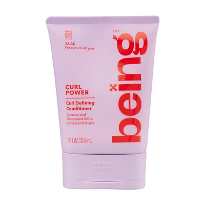 Being Curl Power Curl Defining Conditioner, Coconut and Grapeseed Oil, 12 fl oz
