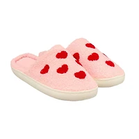 Galentine Women's Polyester Slippers, Pink Hearts, Small