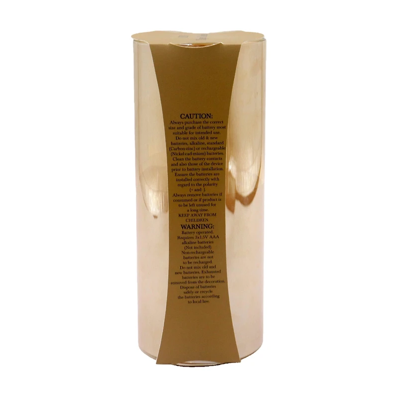 LED Glass Candle, 7 in