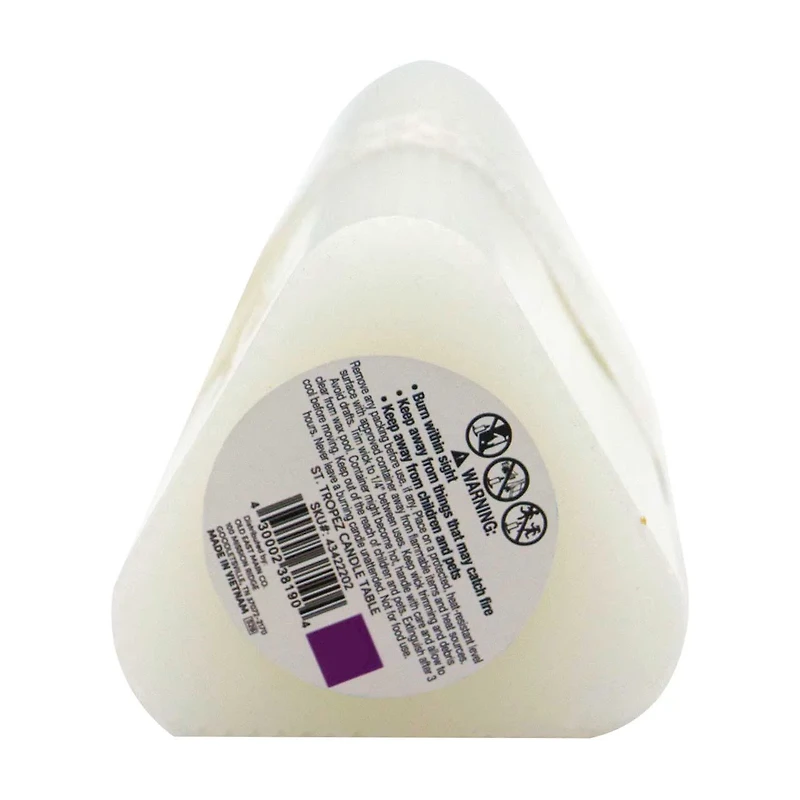 Ribbed White Unscented Pillar Candle, 13 oz