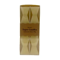 Zigzag White Unscented Taper Candle, 10.6 oz, 2 pk