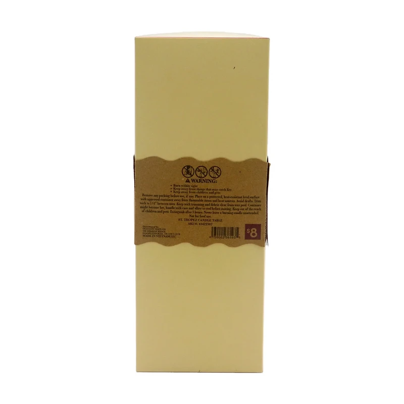 Zigzag White Unscented Taper Candle, 10.6 oz, 2 pk