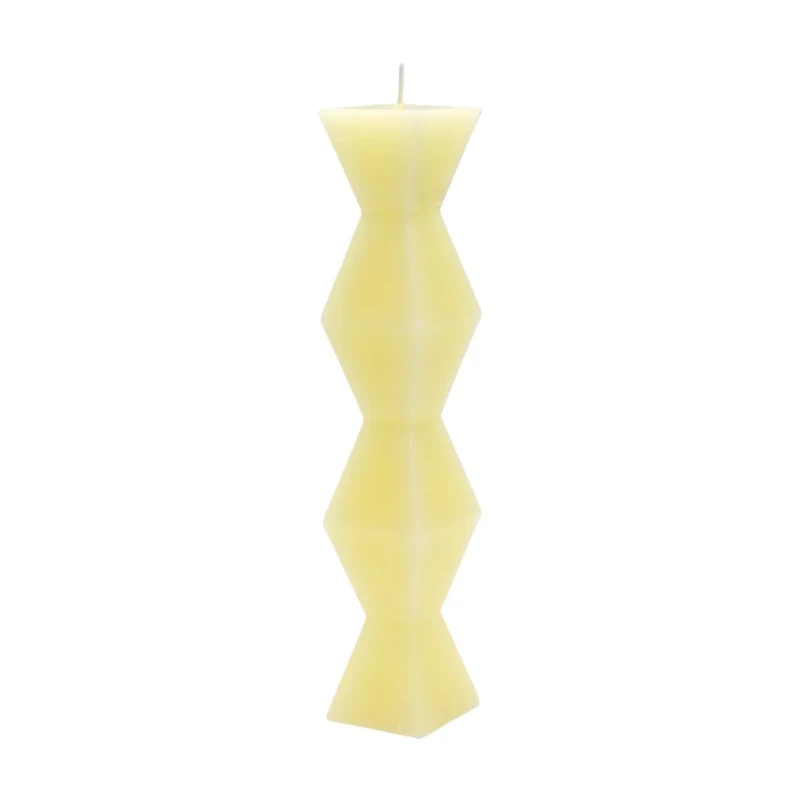 Zigzag White Unscented Taper Candle, 10.6 oz, 2 pk