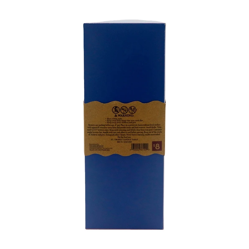 Zigzag Blue Unscented Taper Candle, 10.6 oz, 2 pk