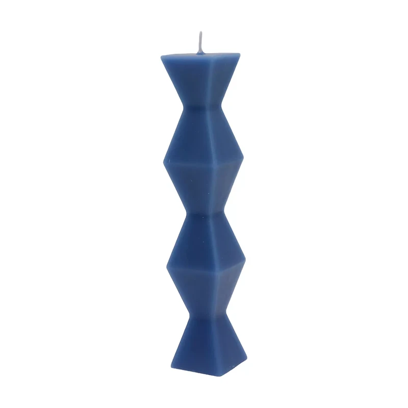 Zigzag Blue Unscented Taper Candle, 10.6 oz, 2 pk