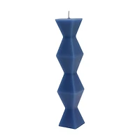 Zigzag Blue Unscented Taper Candle, 10.6 oz, 2 pk