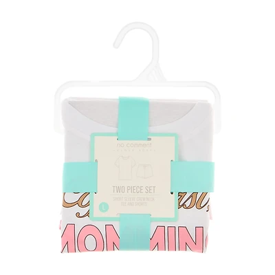 "Coffee First, Momming Later" T-Shirt Shorts PJ Set, Large