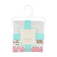 "Coffee First, Momming Later" T-Shirt Shorts PJ Set, Large