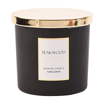 2026 Father's Day Teakwood Scented Candle with Lid, 14 oz